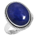 thumbnail image 1 of 925 Silver Ring For Women - Men Blue Real Lapis Lazuli Stone Silver Ring Size 7 September Birthstone Handmade Silver Ring Size 7 Gift For Girl Friend On Engagement 925 Gemstone Silver Jewelry, 1 of 1