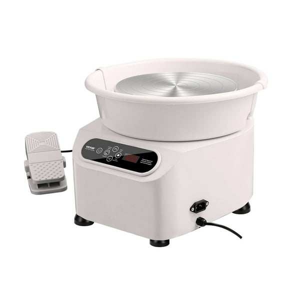 Pottery Wheel, 11 inch Ceramic Forming Machine, 350W Electric Pottery Wheel with Foot Pedal & LCD Touch Screen, Direct Drive Clay Wheel with 10 Shaping Tools for DIY Art Crafts, White