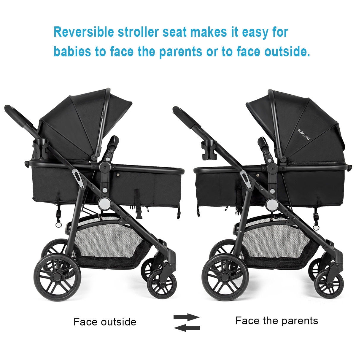 Costway 2 In1 Foldable Baby Stroller Kids Travel Newborn Infant Buggy