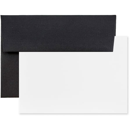 JAM Paper Stationery Set, A7 Size, Black Linen, 25/Pack