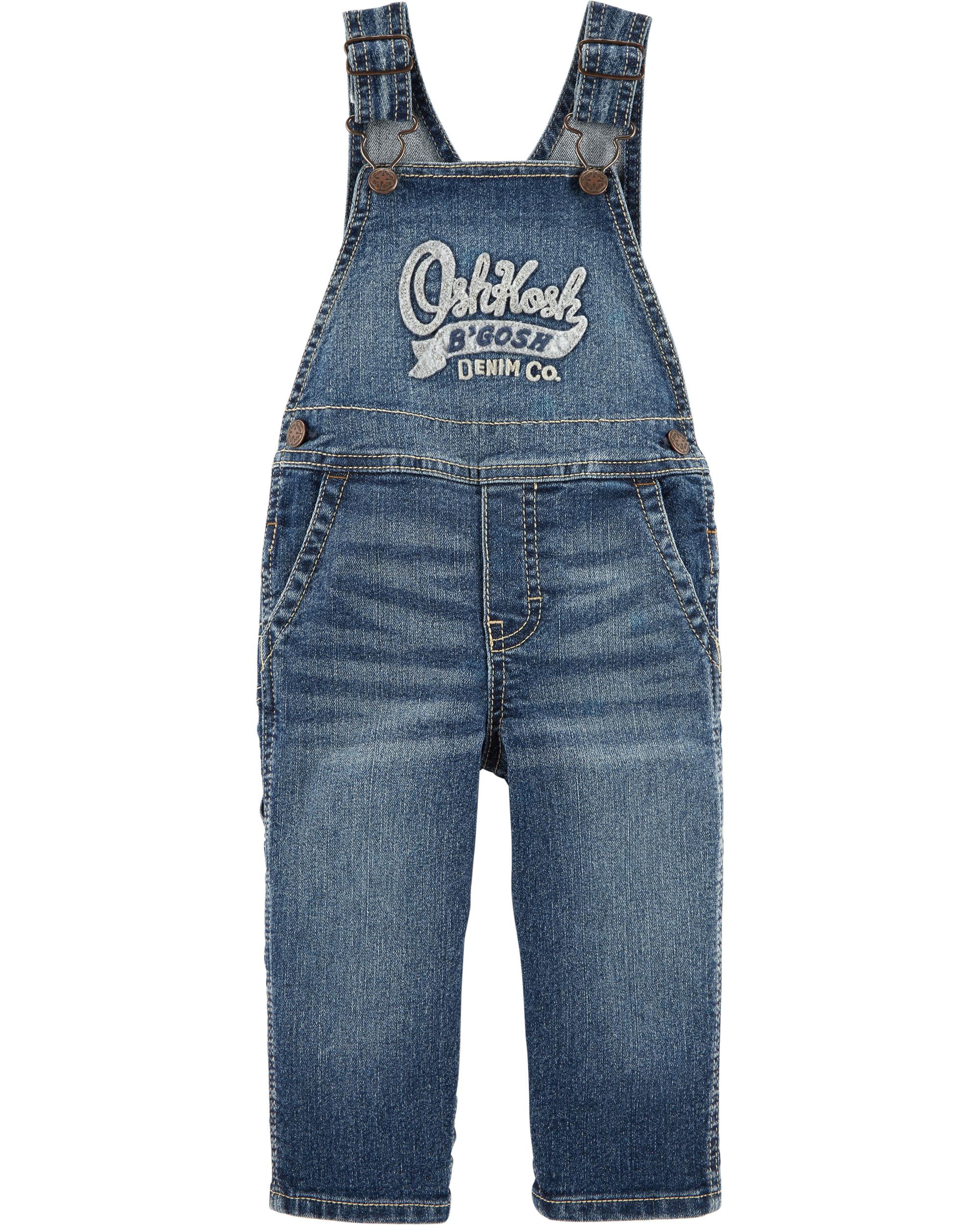 Oshkosh B'gosh Baby Boy Denim Overalls Holiday Dark Wash Size 24