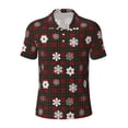 thumbnail image 2 of Daiia Plaid Snowflakes Festive Pattern Men’s Polo Shirts,Solid Deck Shirt,Classic Fit, Breathable Cotton Polo for Casual and Sport Wear-XX-Large, 2 of 7