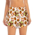 thumbnail image 2 of Susaid Burger Print Women's High Waisted Running Shorts Quick Dry Athletic Gym Track Workout Shorts Zip Pocket-X-Large, 2 of 7