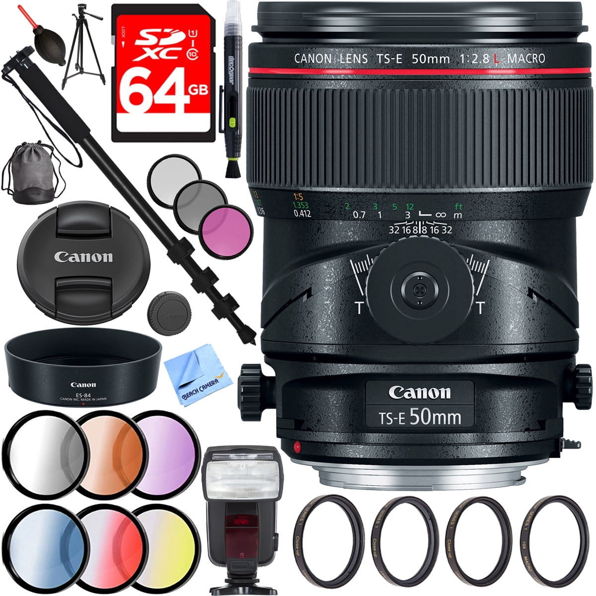 Canon TSE 50mm f/2.8L Macro TiltShift EFMount Lens with 77mm UV