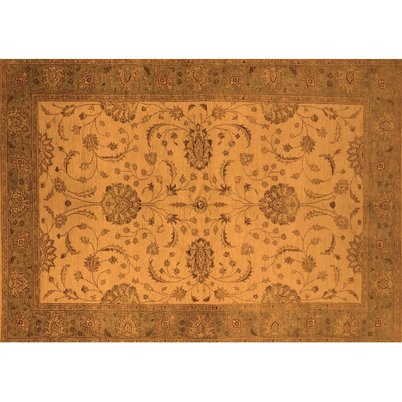 Ahgly Company Indoor Rectangle Oriental Orange Industrial Area Rugs, 2' x 5'