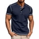 thumbnail image 1 of Playeras Elvqul Hombre Stretch Deportivas Liso Casuales Azul Marino Manga Corta Cuello Redondo Botones, 1 of 3