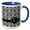 Blue/White, variant on 3drose, Letter D Personal Monogrammed Damask Pattern-personalized Initial, 15oz Mug