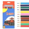 thumbnail image 1 of Lápices de madera de 12 colores para dibujar y grafitis para niños, perfectos para la escuela y el arte en el hogar, tema de autos de carrera ucranianos, 1 of 8
