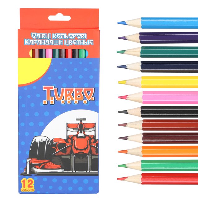 Lápices de madera de 12 colores para dibujar y grafitis para niños, perfectos para la escuela y el arte en el hogar, tema de autos de carrera ucranianos