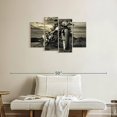 thumbnail image 2 of Elephant Stock Outdoor Vintage Motorcycle Wall Art - Horizontal Multi Panel Canvas - Living Room Wall Decor - Transportation Multi Panel - Black And Gray Decor - 36" x 22", 2 of 4