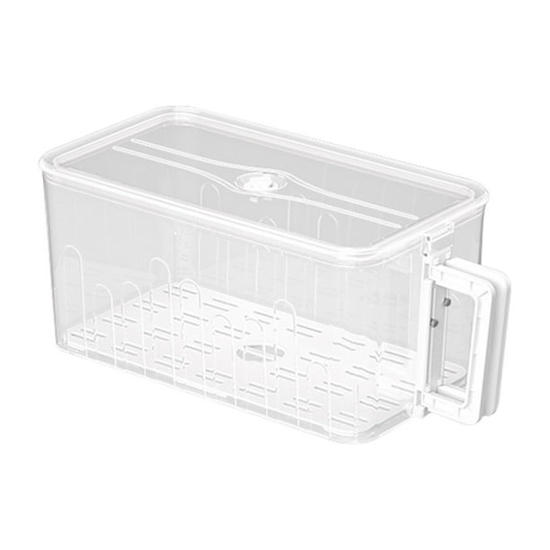 Fiudx Ofertas del día Caja de almacenamiento para refrigerador Caja de conservación transparente transparente de gran capacidad de 7 litros Caja de almacenamiento de clasificación de sincronización d