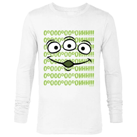 Disney 100 and Pixar’s Toy Story Alien Face Ooooh D100 - Long Sleeve T-Shirt for Men - Customized-White