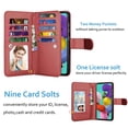 thumbnail image 2 of Njjex for Samsung Galaxy A11 A21 A01 A51 A71 4G 5G Cases Wallet, PU Leather [9 Card Slots] Credit Holder Folio Flip [Detachable] Kickstand Magnetic Phone Cover & Lanyard -Wine Red, 2 of 5