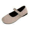 thumbnail image 5 of Women's Suede Ballet Flats Autumn Fashion Casual Wide Slip on Wedge Low Heel Mary Janes Walking Shoes, 5 of 6