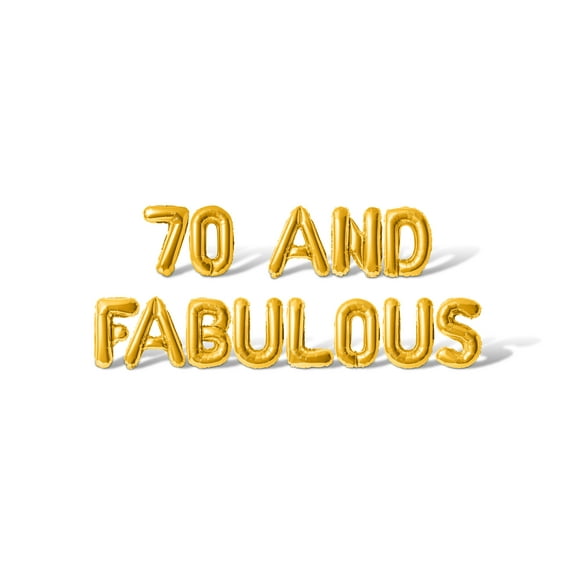 Letter and Number Balloons - 70 AND FABULOUS 16" Inch Alphabet Letters Foil Mylar Balloon Birthday Party Banner (Gold)