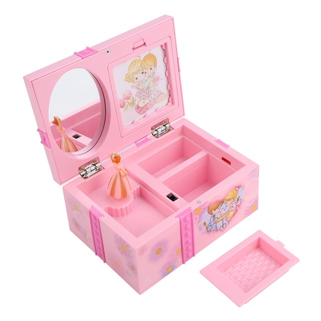 Caja de joyería musical para niños caja de música de princesa bailando caja de almacenamiento de joyas de plástico rosa de dibujos animados caja de música con pequeñas ANGGREK Otros