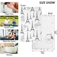 thumbnail image 3 of GZHJMY Paris Hydrangea Flowers Eiffel Tower Hand Towel Cotton Soft Absorbent Bath Hand Towels Decor, Multipurpose for Kitchen, Hotel, Spa, Yoga, Gym, Set of 2, 3 of 7