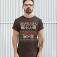 thumbnail image 3 of Tee Hunt Ho-Ho-Ho Homie T-shirt "Ugly Sweater" Friendship Merry Christmas Men's Tee, Brown, 5X-Large, 3 of 5