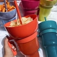 thumbnail image 3 of Ludlz Popcorn Drink Cup Stadium Tumbler with Snack Bowl with Straw Leakproof Snack Cup Reusable Cinema Beverage Popcorn Cup, 3 of 8