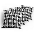 thumbnail image 5 of Ambesonne Geometric Throw Pillow Cover 4 Pack, Black and White Rhombus, 24", Grey Pale Grey and Black, 5 of 7