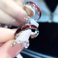 thumbnail image 1 of Anillo de mariposa roja para mujer, diseño de nicho, anillo de lujo ligero de alta gama, apertura ajustable, estilo francés, anillo de dedo distintivo, 1 of 6