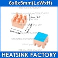 thumbnail image 2 of Tiny Copper Heatsink 6x6x5mm With Thermal Pad Little Smallest Heat Sinks Cooler Radiator For Orange Pi 5 With Thermal Pad 8pcs, 2 of 5