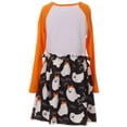 thumbnail image 2 of Little Girls' 2 Pieces Skirt Set Halloween Boo Tube Ghosh Skirt Kids White Orange 5 L (P400484P), 2 of 4