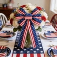 thumbnail image 6 of Large Patriotic Bow Wreath 4th of July Decor American Flag Bow for Labor Day, Veterans Day, Indoor Outdoor Red with Blue Stars Bunting Holiday, Window Decor, 9.84×22.05in, 6 of 6