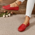 thumbnail image 4 of Viluyesy Womens Loafer Shoes, Soft Sole Shallow Comfort Slip-On Casual Office Dressy Flats Red, 4 of 7