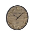 thumbnail image 6 of DecMode 36" Brown Wooden Wall Clock with Gold Accents, 6 of 12