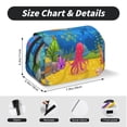 thumbnail image 5 of Rateoe Submarine And Landscape Pattern Double Clamshell Pen Case, Storage Organizer with Two Zipper Compartments– Holds Up to 50 Pencils & Pens, 5 of 7