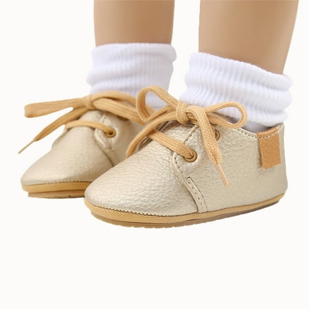 

Luckinbaby Baby Boys Girls Leather Sneakers Non-Slip Rubber Sole Oxford Loafers