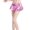 Pink, variant on Women's High Waist Solid Role Play Pleated Mini Skirt Ruffle Lingerie Super Short Skirts Shiny Flared A-Line Skirt Wyongtao Clearance Under $10.00