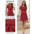 thumbnail image 2 of Merokeety Womens Summer Dresses Elegant Business A Line Bodycon Work Short Dress Wine l, 2 of 4