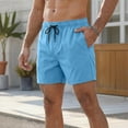 thumbnail image 5 of Domuza Men's Linerless Workout Shorts Lightweight for Running Sports Athletic Gym with Pockets Sky Blue 2XL, 5 of 5
