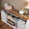 thumbnail image 4 of Homall 58'' TV Stand for TVs up to 65'', Storage Cabinet with Sliding Barn Door, Entertainment Center, Light White, 4 of 7