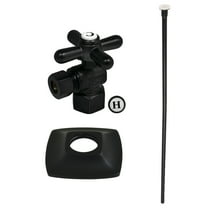 Kingston Brass KTK110P0 Traditional Plumbing Toilet Trim Kit with Flange in Matte Black