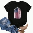thumbnail image 4 of ORT American Flag T Shirt Women 4th of July Shirt Patriotic T-Shirt American Flag Short Sleeve Tops(Z12-Black,L), 4 of 5