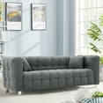 thumbnail image 5 of Trilenars Teddy Wool Sofa,80 Inch Modern Upholstered Comfortable Sofa with 2 Pillows, Wide Arms, Backrest and Metal Legs, Suitable for Living Room, Bedroom, Apartment, Office, 5 of 9