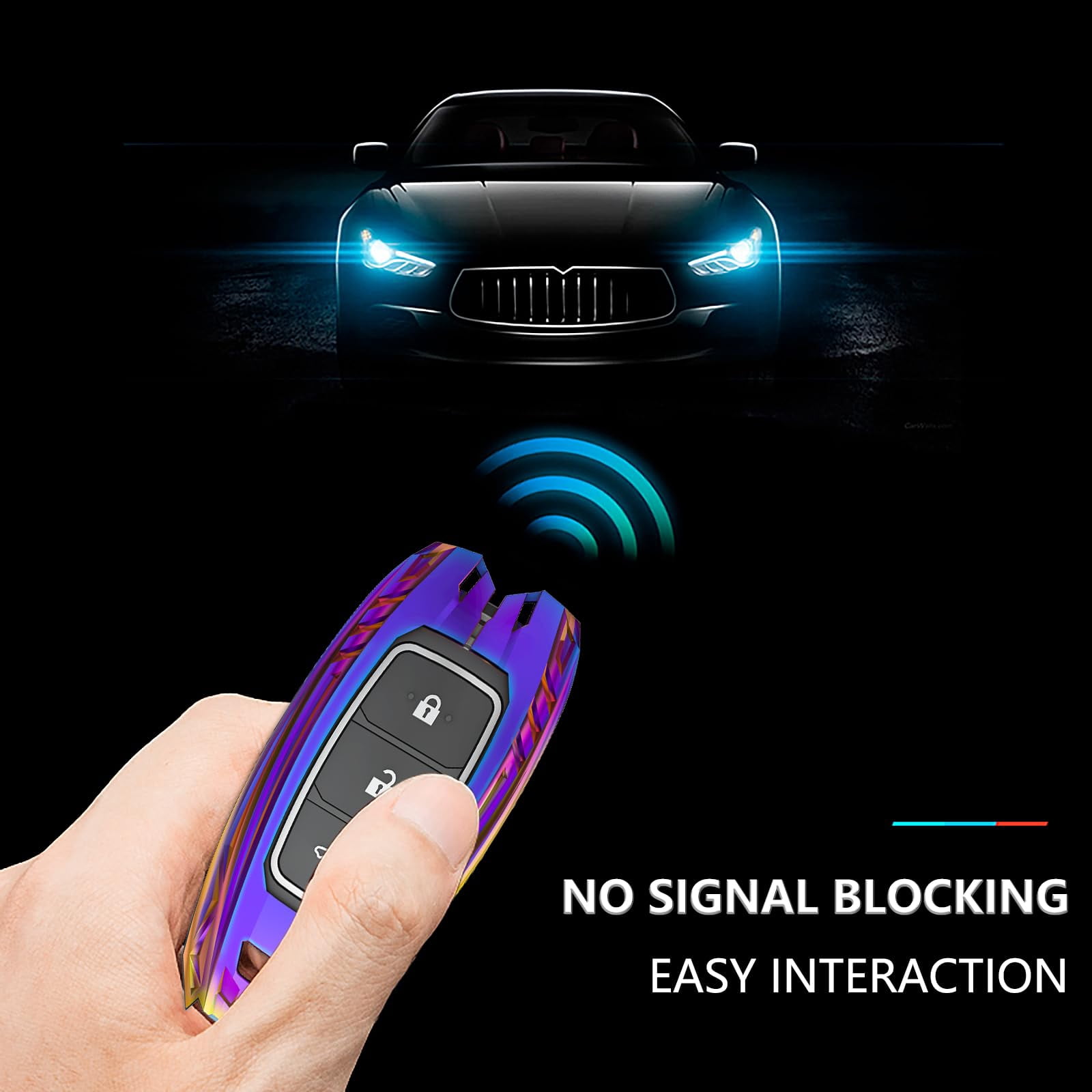 For Hyundai Key Fob Cover,Keychain,Zinc Alloy Protection Car Key Shell Case Compatible with Hyundai Holder Smart Remote Keyless Entry Keyshell Accessories