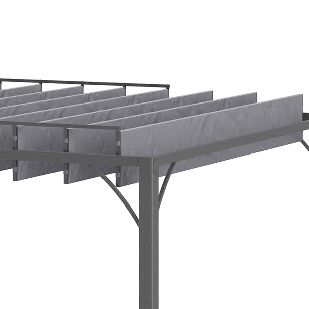 Outsunny 9.5' x 9.7' Outdoor Louvered Pergola with Retractable