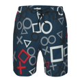 thumbnail image 3 of Goofa Navy Blue Geometric Printed Mens Swim Trunks Summer Quick Dry Short Beach Swimwear Bathing Suits-X-Large, 3 of 9