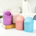 thumbnail image 5 of Mini Wastebasket Can with Swing Lid, Tiny Desktop Waste Garbage Bin for Home, Office, Kitchen, Vanity Tabletop, Bedroom, Bathroom (1.5L Capacity), 5 of 6