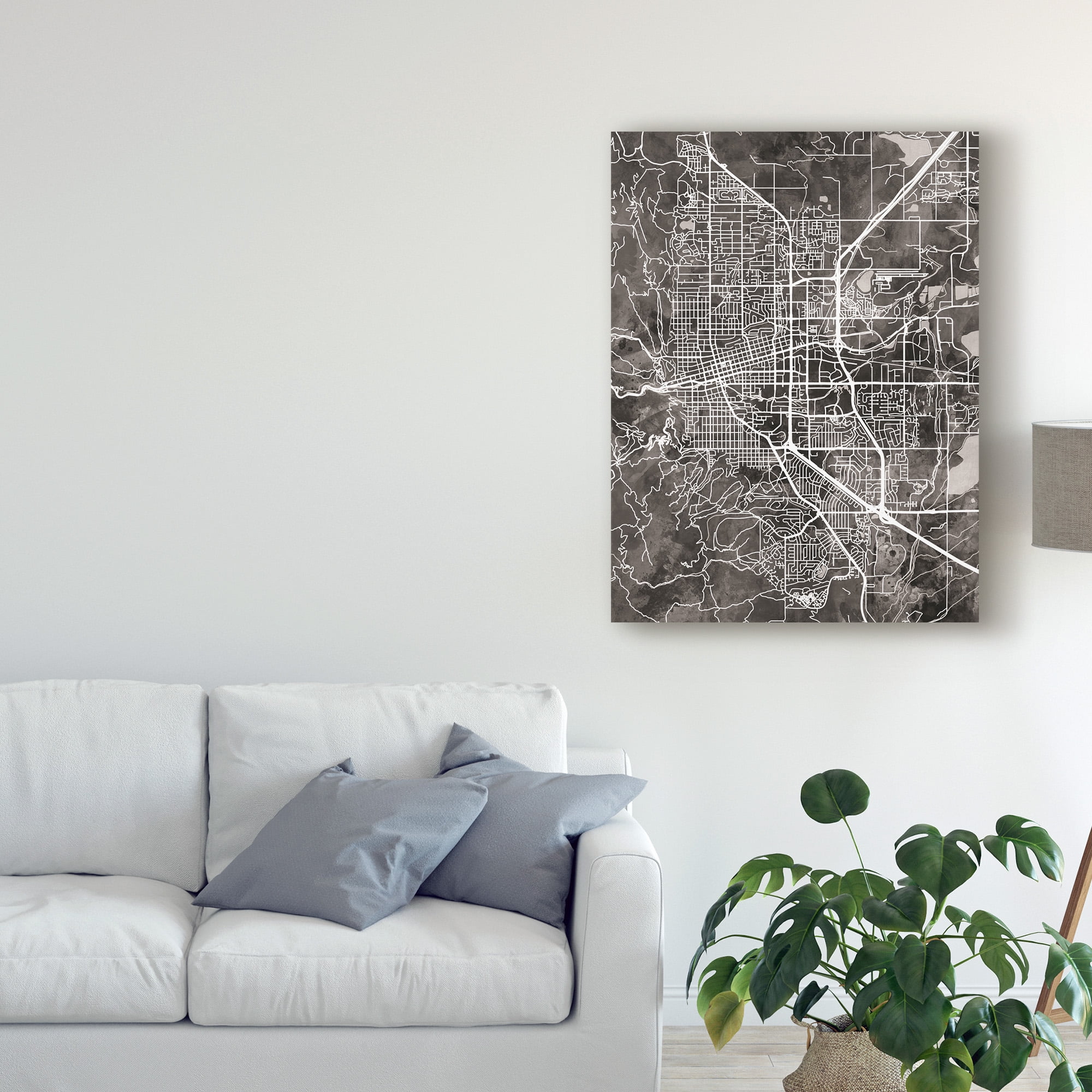 Trademark Fine Art 'Boulder Colorado City Map Black' Canvas Art by Michael Tompsett