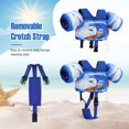 thumbnail image 4 of MoKo Kids Floaties for 13-30lbs/30-70lbs, Water Wing Swimming Training Equipment with Crotch Strap and Whistle, Blue Surf Shark, 4 of 9