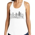 thumbnail image 2 of Skyline Charlotte North Carolina Tank Top Fitted Racerback Women's Small White, 2 of 5