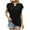 Black, variant on WIZUTIZ Tops for Women up to 30% Off Comfy Pure Colour Elegant Tshirts Ladies Holiday Beach V-Neck Blouse Linen Short Sleeve Tops Basic Ultra Soft T-shirt Oversize Retro Solid Tee Shirts Black XL