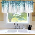 thumbnail image 6 of Blue Eucalyptus Leaves Window Valance for Kitchen, Summer Watercolor Plants Rod Pocket Short Curtain for Small Windows, Light Filtering Decorative Valance, 56 x 16 Inch, 1 Panel, 6 of 9