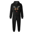 thumbnail image 4 of FAOWME Big Kids Girls Hooded Jumpsuits Long Sleeve Reindeer Print Zipper Plush Warm Soft Romper Bodysuits For Daily Wear Black 9-10 Years, 4 of 4