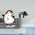 thumbnail image 2 of Reloj de pared de madera con forma de pingüino, escultura de resina decorativa para dormitorio, entrada, mesa, escritorio, estante, oficina, decoració, 2 of 8
